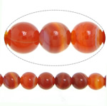 Natürlich rote Achat Perlen, Roter Achat, rund, verschiedene Größen vorhanden & Streifen, Bohrung:ca. 1mm, verkauft per ca. 15.2 ZollInch Strang