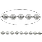 Rostfritt stål Ball Chain, 304 rostfritt stål, kulkedja, ursprungliga färgen, 1.50mm, Längd 100 m, Säljs av Lot