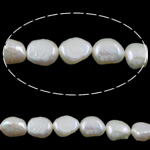 Barock kultivierten Süßwassersee Perlen, Natürliche kultivierte Süßwasserperlen, weiß, Klasse AA, 8-9mm, Bohrung:ca. 0.8mm, verkauft per 15.5 ZollInch Strang
