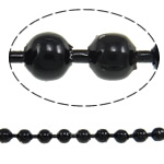 Catene con palline in ferro, elettroforesi, Ball chain, nero, assenza di nichel,piombo&cadmio, 2mm, 100m/borsa, Venduto da borsa