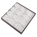 PU Leather Earring Display with Wood Rectangle nickel lead & cadmium free 3cm Sold By Lot