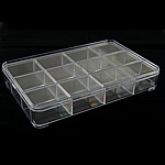 Jewelry Beads Container Plastic Rectangle translucent white 4cm Sold By Lot