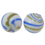 Mundgeblasene Lampwork Perlen, rund, Goldsand, 12mm, Bohrung:ca. 1.5-2.2mm, 50PCs/Tasche, verkauft von Tasche
