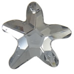 Pendentifs cristal CRYSTALLIZED™, étoile, cristal transparent gris, 31x29x8mm, Trou:Environ 1.5mm, Vendu par PC