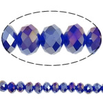 Imitation CRYSTALLIZED™ Element Crystal Beads, Rondelle, AB color plated, faceted & imitation CRYSTALLIZED™ element crystal, Dark Sapphire, 6x8mm, Hole:Approx 1mm, Length:17 Inch, 10Strands/Bag, Sold By Bag