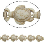 Turquoise Beads, Turtle, white, 18x14x7.50mm, Hole:Approx 1.5mm, Approx 24PCs/Strand, Sold Per Approx 15 Inch Strand