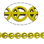 Türkis Perlen, Synthetische Türkis, Frieden Logo, keine, 15x3.50mm, Bohrung:ca. 1.5mm, ca. 27PCs/Strang, verkauft per ca. 15 ZollInch Strang