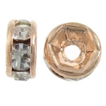 Rhinestone Spacers Brass Donut rose gold color plated with rhinestone nickel lead & cadmium free Approx 1mm Sold By Bag