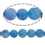 Natürliche Eis Quarz Achat Perlen, Eisquarz Achat, rund, blau, 14mm, Bohrung:ca. 1mm, Länge:ca. 16 ZollInch, 5SträngeStrang/Menge, verkauft von Menge