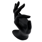 Resin Finger Ring Display, Hand, black, 190x73x43mm, 5PCs/Bag, Sold By Bag