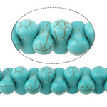 Turquoise Beads, Barbell, turquoise blue, 14x8mm, Hole:Approx 1mm, Length:Approx 16.5 Inch, 20Strands/Lot, Sold By Lot