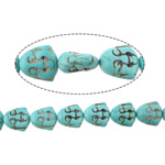 Turquoise Beads, turquoise blue, 20x19x10.50mm, Hole:Approx 1mm, Length:Approx 15 Inch, 20Strands/Lot, Sold By Lot
