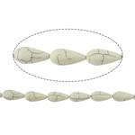 Turquoise Beads, Teardrop, beige, 24x12mm, Hole:Approx 1.5mm, Length:Approx 15.5 Inch, 20Strands/Lot, Sold By Lot