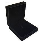 Satin smykker sæt box, med Plastic, Square, sort, 100x100x40mm, 10pc'er/Lot, Solgt af Lot