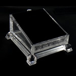 Présentoir, verre organique, rectangle, transparent, 105x95x60mm, 10PC/lot, Vendu par lot
