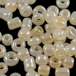 Ceylon Glass Seed Beads, Round, yellow cream, 2x1.90mm, Hole:Approx 1mm, Sold By Bag