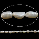 Barok ferskvandskulturperle Beads, Ferskvandsperle, Kartoffel, naturlig, hvid, Sund Bracelet, 6-7mm, Hole:Ca. 0.8mm, Solgt Per 15 inch Strand