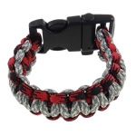 Survival Bracelets, Nylon Cord, with Plastic, multi-colored, 21mm, Length:7.5 Inch, 12Strands/Bag, Sold By Bag