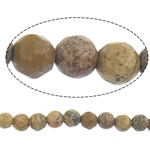 Natural Picture Jasper Beads, Round, yellow, 4mm, Hole:Approx 1mm, Length:Approx 14 Inch, 10Strands/Lot, Approx 90PCs/Strand, Sold By Lot