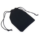 Velveteen Drawstring Pouches Rectangle black Sold By Lot