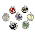 Gemstone Pendants Jewelry, with Brass, Dragon, 26x32mm, Hole:Approx 4x5mm, 10PCs/Bag, Sold By Bag