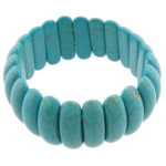 Bracelets turquoises de mode, turquoise synthétique, bleu turquoise, 8x24mm, Longueur Environ 7 pouce, 20Strandstoron/lot, Vendu par lot