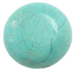 Natural Turquoise Cabochon, Flat Round, flat back, turquoise blue, 35x35x8mm, 50PCs/Lot, Sold By Lot