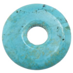 Turquoise Hanger, Synthetische Turquoise, Rond plat, turkoois blauw, 35x35x5.50mm, Gat:Ca 9mm, 30pC's/Lot, Verkocht door Lot