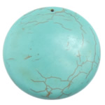 Turquoise Pendant Flat Round turquoise blue Approx 1.2mm Sold By Lot