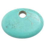 Turquoise Pendant Flat Oval turquoise blue Approx 10mm Sold By Lot