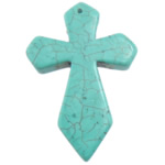 Turquoise Pendant Cross light blue Approx 1mm Sold By Lot