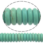 Perles turquoises, turquoise synthétique, vert, 10x10x3mm, Trou:Environ 1mm, Longueur Environ 16 pouce, 20Strandstoron/lot, Vendu par lot