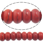 Turquoise Beads, Rondelle, red, 8x5mm, Hole:Approx 1mm, Length:Approx 15 Inch, 30Strands/Lot, Sold By Lot