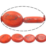 Turquoise Beads, Flat Oval, light red, 20x15x6mm, Hole:Approx 1mm, Length:Approx 15 Inch, 10Strands/Lot, Sold By Lot