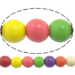 Perles turquoises, turquoise synthétique, Rond, multicolore, 8mm, Trou:Environ 1mm, Longueur:Environ 15.5 pouce, 50Strandstoron/lot, Vendu par lot