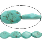 Turquoise Beads, Rectangle, green, 37x24x8mm, Hole:Approx 2mm, Length:Approx 17.5 Inch, Approx 6Strands/KG, Sold By KG