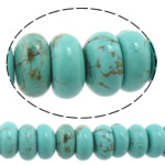 Perles turquoises, turquoise synthétique, rondelle, bleu turquoise, 10x6mm, Trou:Environ 1mm, Longueur Environ 15.5 pouce, 10Strandstoron/lot, Vendu par lot