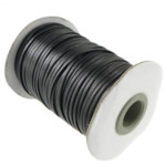Wax Cord, Polyamide, with plastic spool & Cardboard, black, 2mm, Length:200 Yard, Sold By PC