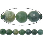 Agate Beads, Moss Agate, Round, faceted, 8mm, Hole:Approx 2mm, Length:Approx 16 Inch, 10Strands/Lot, Approx 50PCs/Strand, Sold By Lot