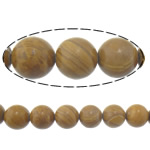 Perles de bois en pierre , pierre de grain, Rond, naturel, 14mm, Trou:Environ 1.2-1.4mm, Longueur:Environ 15 pouce, 10ensemblessérie/lot, Environ 27PC/brin, Vendu par lot