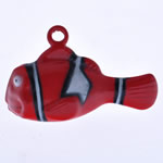 Fashion Iron Pendants, Fish, enamel, red, nickel, lead & cadmium free, 9x30x12mm, Hole:Approx 2mm, 50PCs/Bag, Sold By Bag