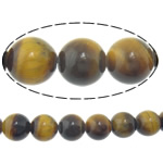 Natural Tiger Eye Beads, Round, 10mm, Hole:Approx 1mm, Length:Approx 15 Inch, 5Strands/Lot, Approx 37PCs/Strand, Sold By Lot