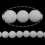 Natural Jade Beads, Jade White, Round, different size for choice, Hole:Approx 1.5mm, Length:15 Inch, Sold By Lot