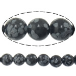 Abalorios Obsidiana Copo de Nieve, Esférico, natural, importado, 8mm, agujero:aproximado 1mm, longitud:aproximado 15 Inch, 10Strandsfilamento/Grupo, aproximado 46PCs/Sarta, Vendido por Grupo