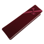 Velvet Necklace Box, Velveteen, Rectangle, red, 60x203x35mm, Sold By PC
