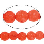 Natural Jade Beads, Jade White, Round, smooth, red, 6mm, Hole:Approx 1.2mm, Length:Approx 15 Inch, 30Strands/Lot, Sold By Lot
