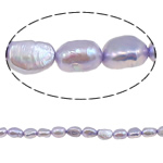 Barocco coltivate in acqua dolce Perla, perla d'acquadolce coltivata naturalmente, viola, 5-6mm, Foro:Appross. 0.8mm, Venduto per 15.4 pollice filo