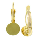 Messing Hebel Rückseiten Ohrring Komponente, goldfarben plattiert, frei von Nickel, Blei & Kadmium, 8x20x13mm, Innendurchmesser:ca. 8mm, 200PaarePärchen/Tasche, verkauft von Tasche