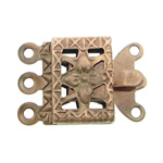 Brass Box Clasp Rectangle antique copper color plated  nickel lead & cadmium free Approx 1.5mm Sold By Bag