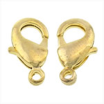Brass Lobster Clasp, gold color plated, nickel, lead & cadmium free, 6x12x3mm, Hole:Approx 1.2mm, 500PCs/Bag, Sold By Bag